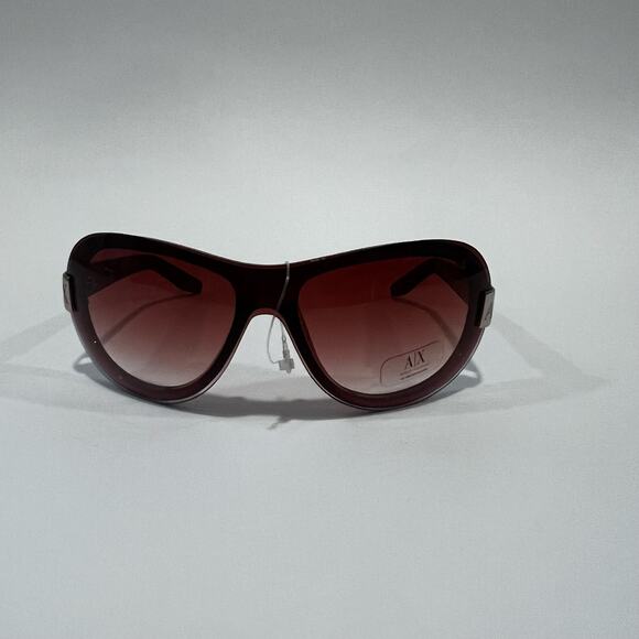 NWOT Armani Exchange Oversized Wrap Aviator Sunglasses Brown / Pink - Picture 1 of 10